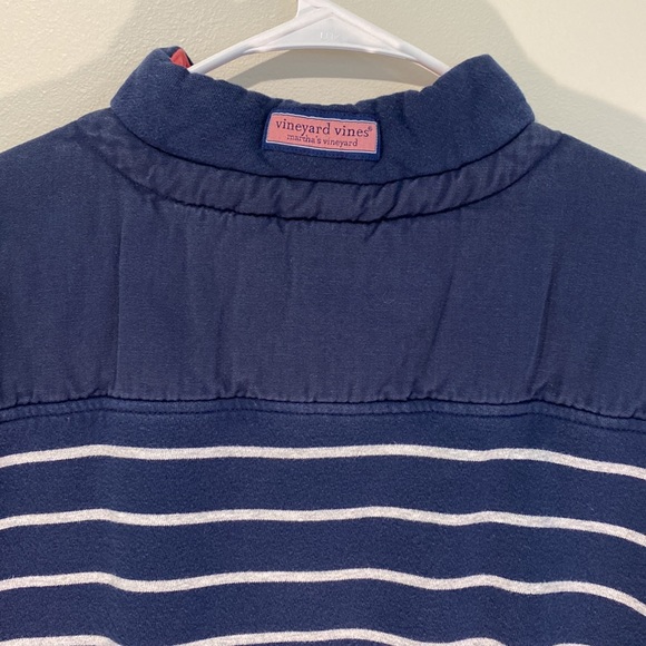Mens Stripped Blue Vineyard Vines Quarterzip - Picture 5 of 6